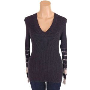 M by Missoni Ribbed Knit Long Sleeve Sweater 46 US 10 Womens Gray Multi $950
